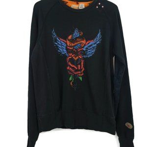 Parasuco Sweater Black Mens Printed Long Sleeve